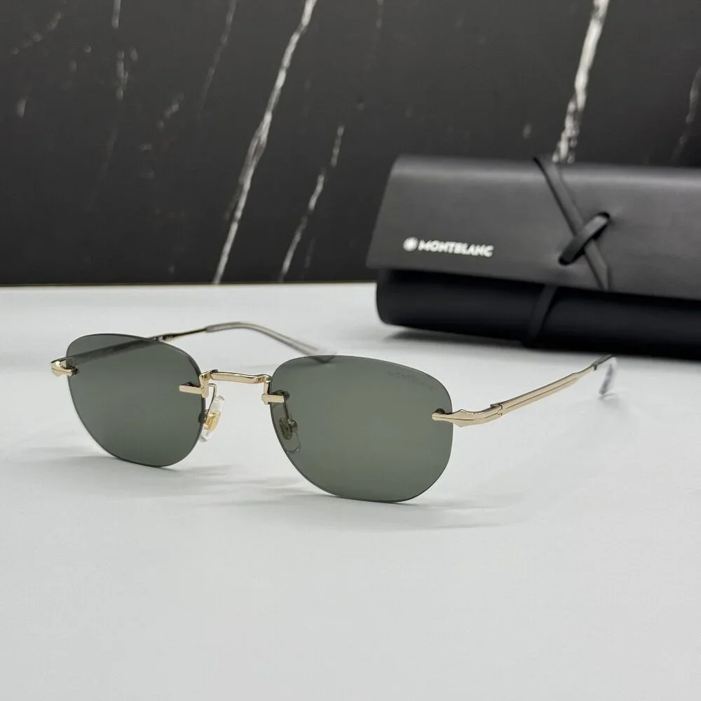 NEW MONTBLANC SUNGLASSES MEN GOLD GRAY EYEWEAR MONTBLANC MB0303S 001